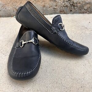 Robert Zur Black Leather Horse Bit Driving Loafer SlipOn Shoes Sz 8.5 M Amazonas